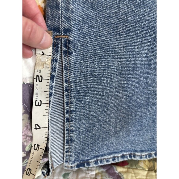 H&M Women’s Bell Bottom Flare Jeans Ankle Slit Size 6/8 Medium Wash High Waist - Picture 7 of 8